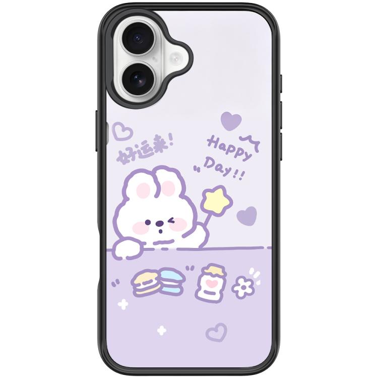 For iPhone 16 Plus Good Luck Star Rabbit Pattern Magnetic Phone Case
