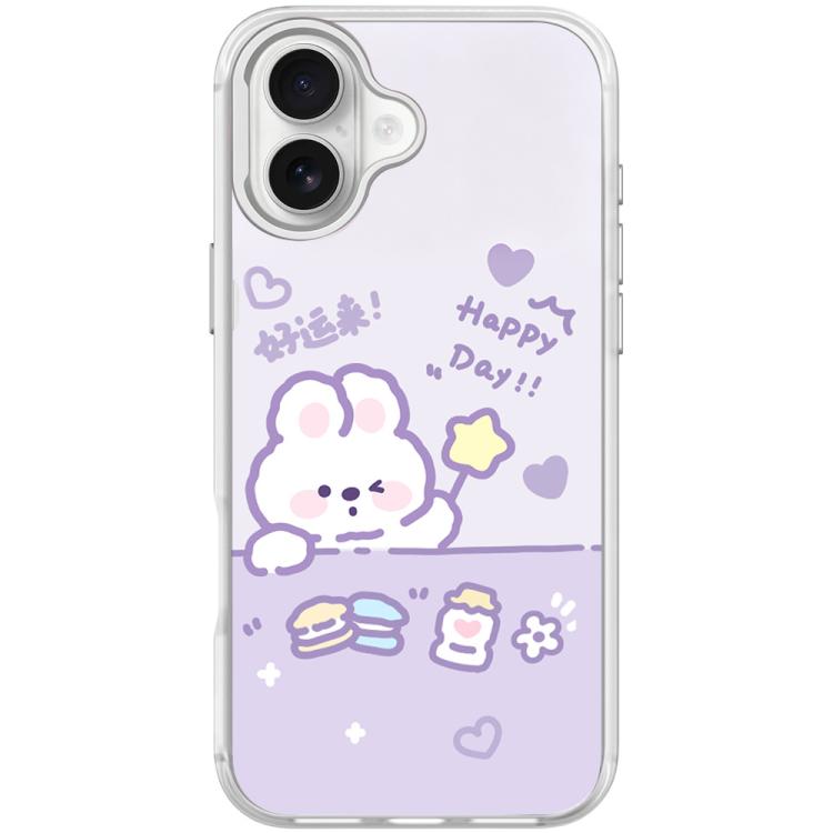For iPhone 16 Plus Good Luck Star Rabbit Pattern Magnetic Phone Case