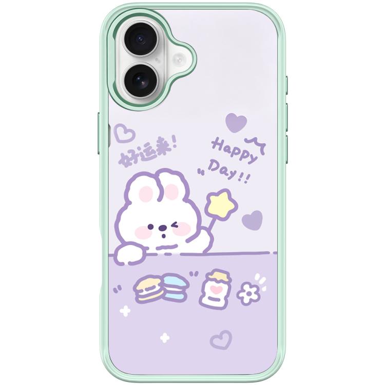 For iPhone 16 Plus Good Luck Star Rabbit Pattern Magnetic Phone Case