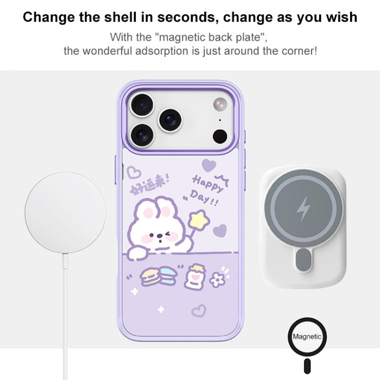 For iPhone 17 Good Luck Star Rabbit Pattern Magnetic Phone Case