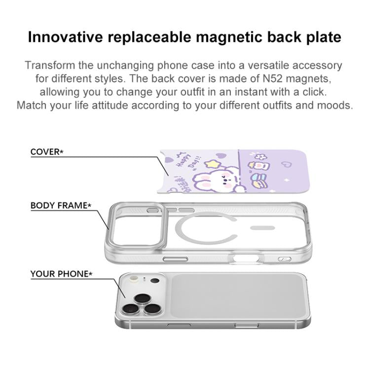 For iPhone 17 Good Luck Star Rabbit Pattern Magnetic Phone Case