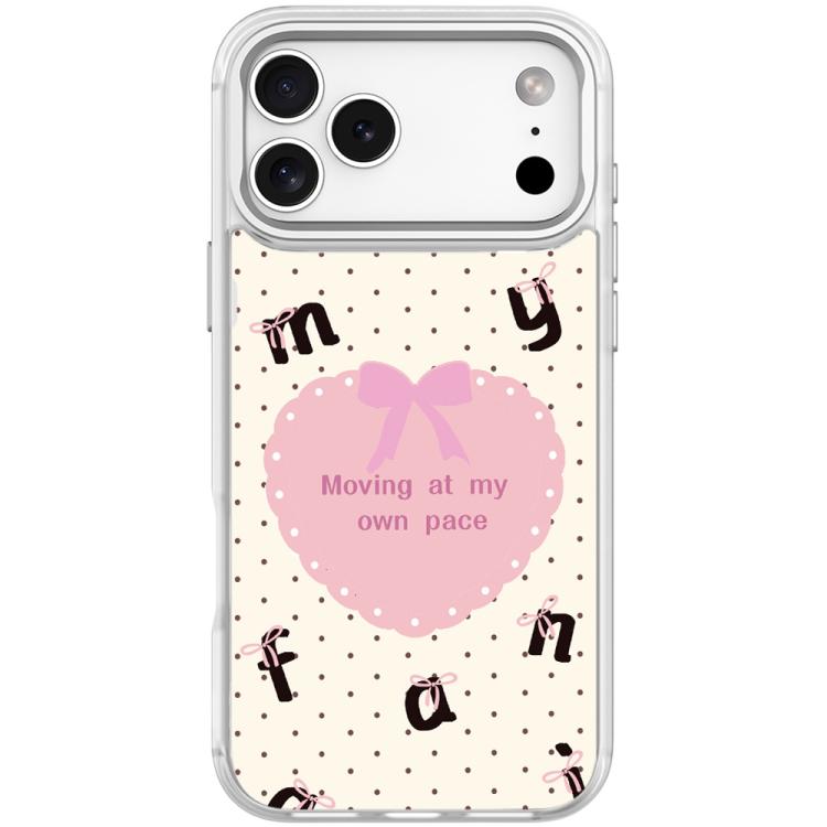 For iPhone 17 Pro Max White Heart Pattern Magnetic Phone Case