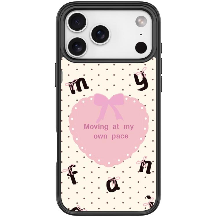 For iPhone 17 Pro White Heart Pattern Magnetic Phone Case