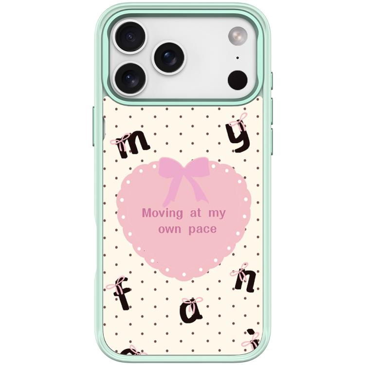 For iPhone 17 Pro White Heart Pattern Magnetic Phone Case