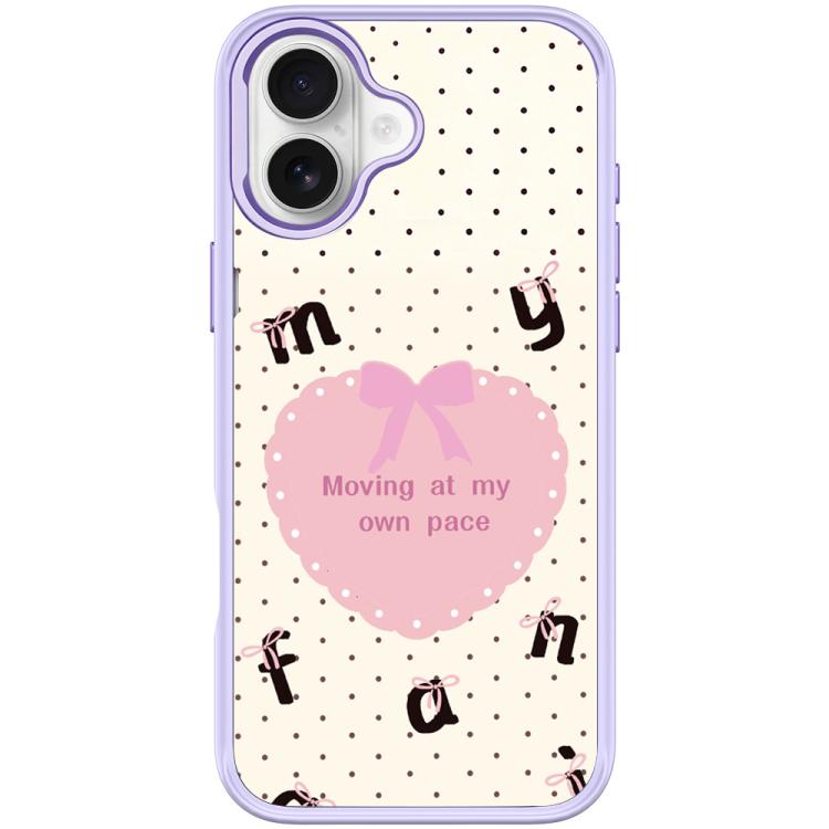 For iPhone 17 White Heart Pattern Magnetic Phone Case