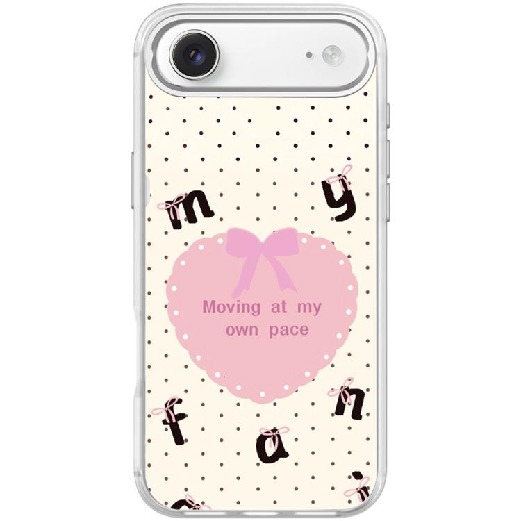 For iPhone Air White Heart Pattern Magnetic Phone Case
