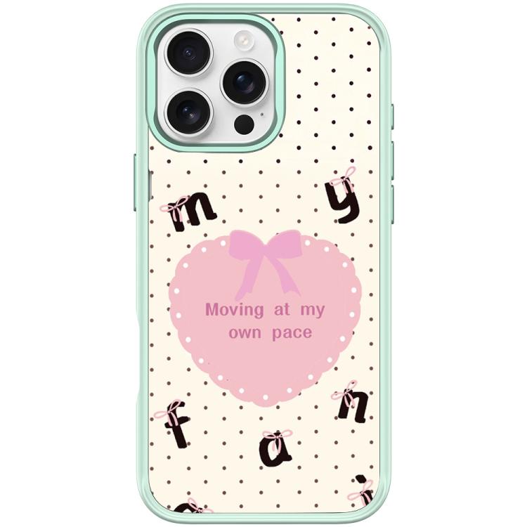 For iPhone 16 Pro White Heart Pattern Magnetic Phone Case