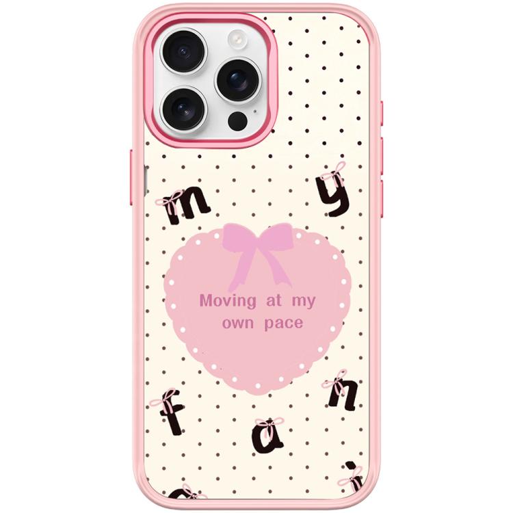 For iPhone 15 Pro Max White Heart Pattern Magnetic Phone Case
