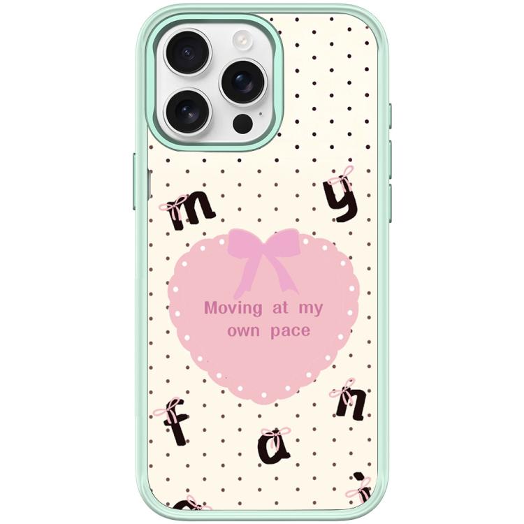 For iPhone 15 Pro Max White Heart Pattern Magnetic Phone Case