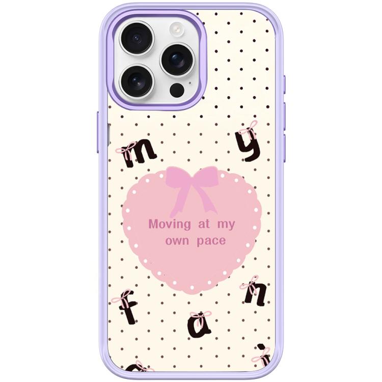For iPhone 15 Pro White Heart Pattern Magnetic Phone Case