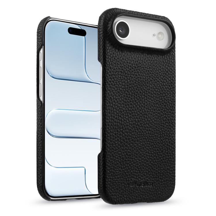 For iPhone Air melkco Litchi Texture Magnetic Half Coverage Genuine Leather Phone Case