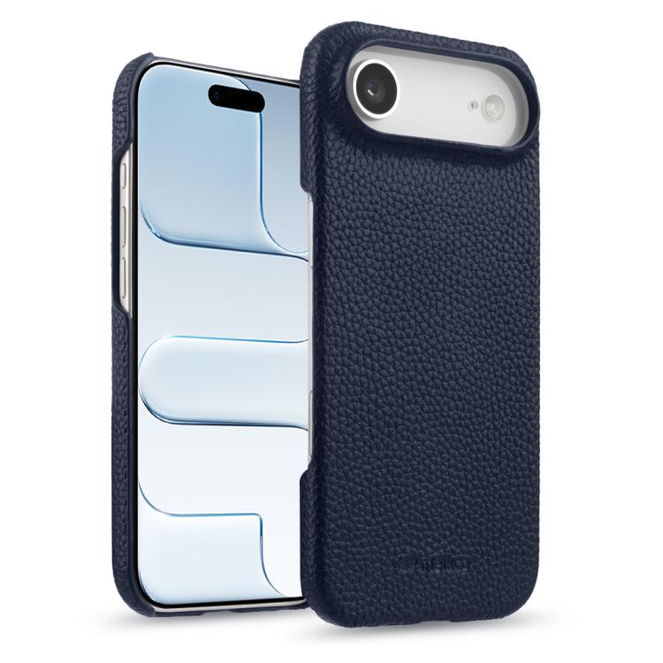 For iPhone Air melkco Litchi Texture Magnetic Half Coverage Genuine Leather Phone Case