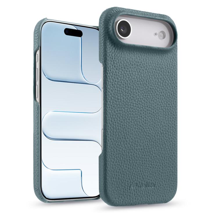 For iPhone Air melkco Litchi Texture Magnetic Half Coverage Genuine Leather Phone Case