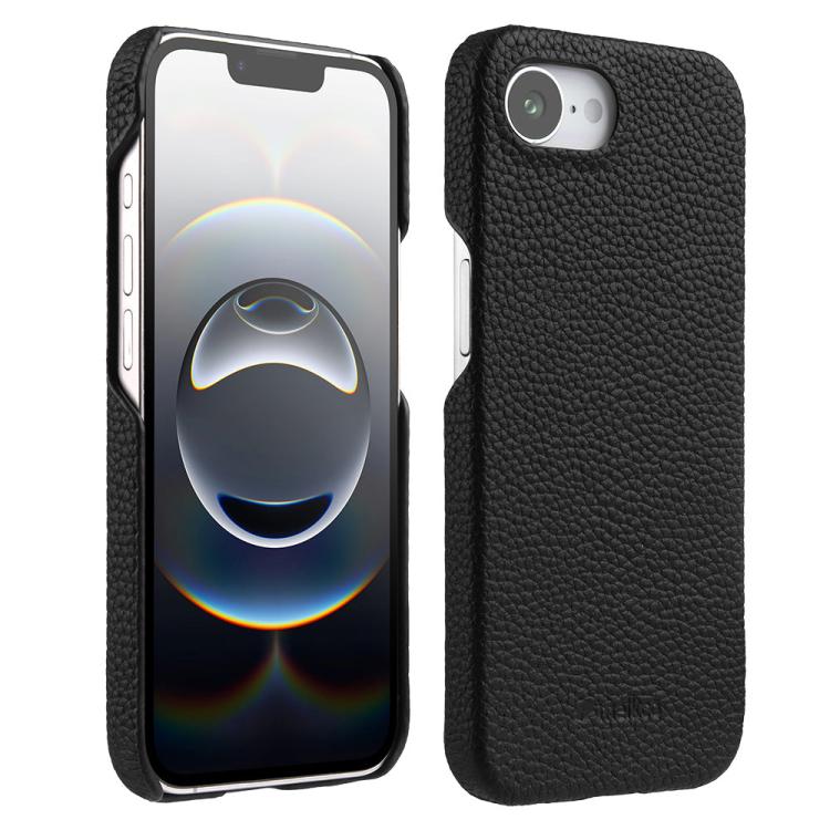 For iPhone 17e / 16e melkco Litchi Texture Magnetic Half Coverage Genuine Leather Phone Case