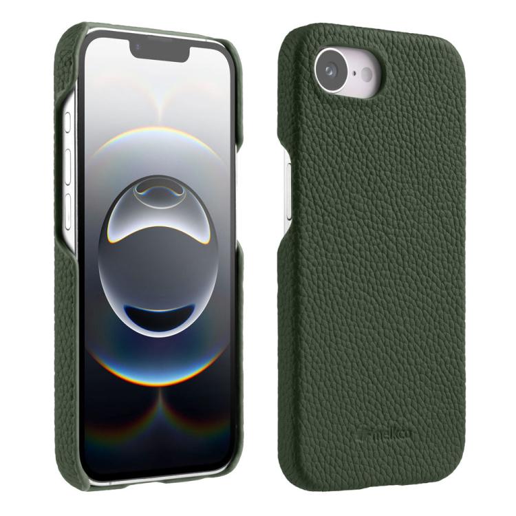 For iPhone 17e / 16e melkco Litchi Texture Magnetic Half Coverage Genuine Leather Phone Case