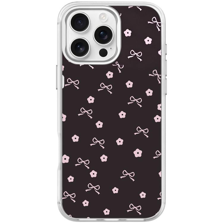 For iPhone 16 Pro Max Bow Flower Pattern Magnetic Phone Case