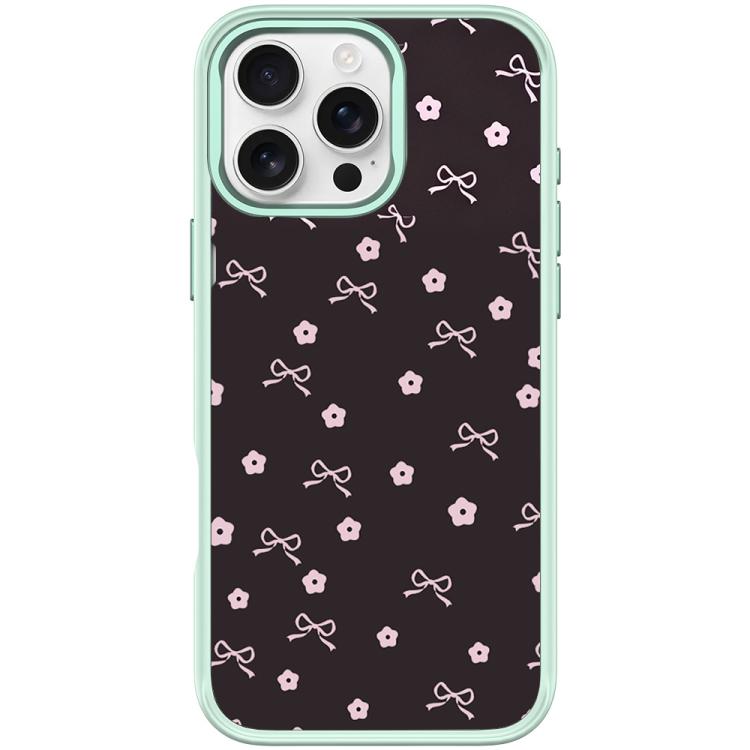 For iPhone 16 Pro Bow Flower Pattern Magnetic Phone Case