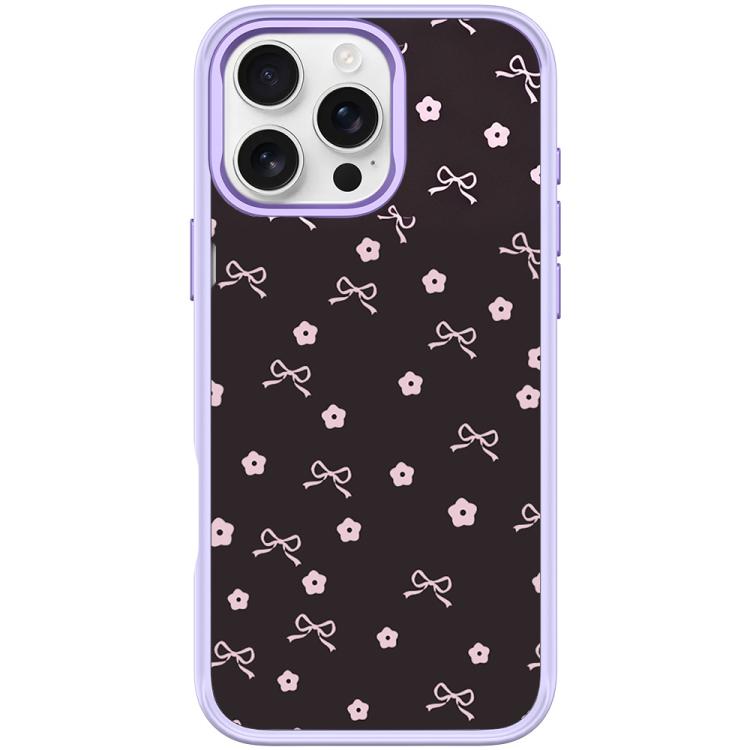 For iPhone 16 Pro Bow Flower Pattern Magnetic Phone Case