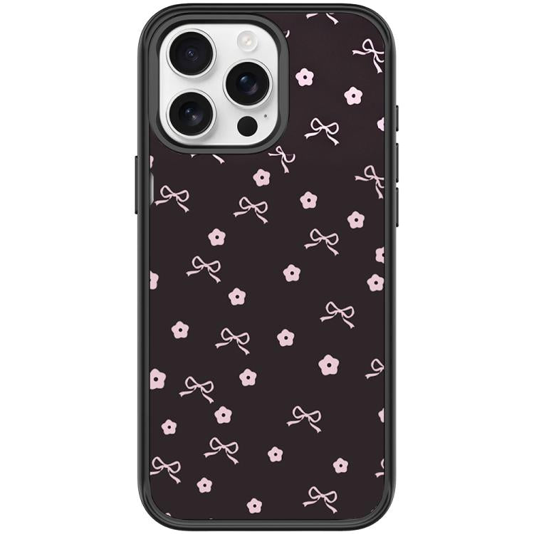 For iPhone 15 Pro Max Bow Flower Pattern Magnetic Phone Case