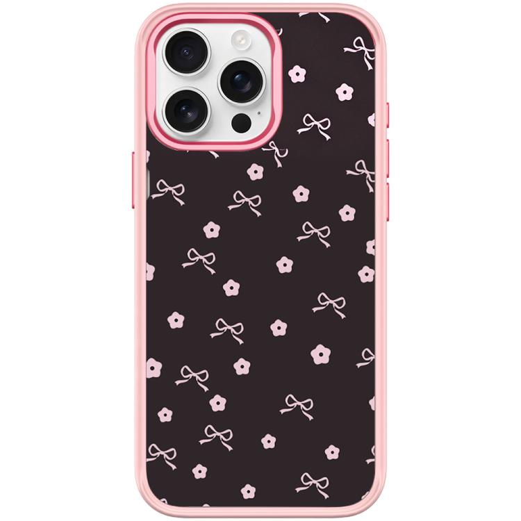 For iPhone 15 Pro Max Bow Flower Pattern Magnetic Phone Case