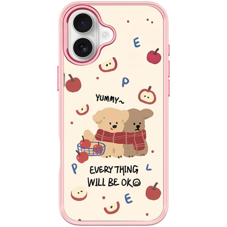 For iPhone 16 Plus Apple Dog Pattern Magnetic Phone Case