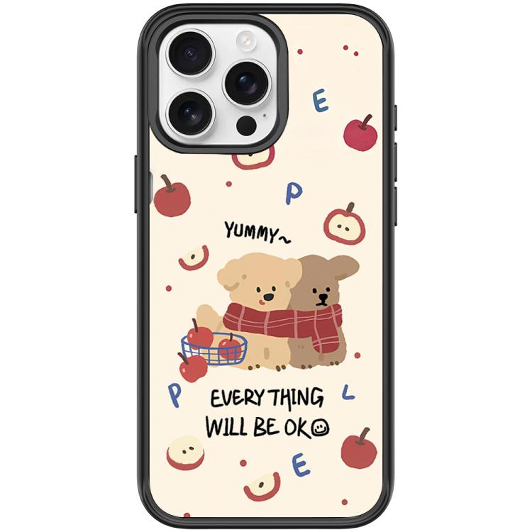 For iPhone 15 Pro Apple Dog Pattern Magnetic Phone Case