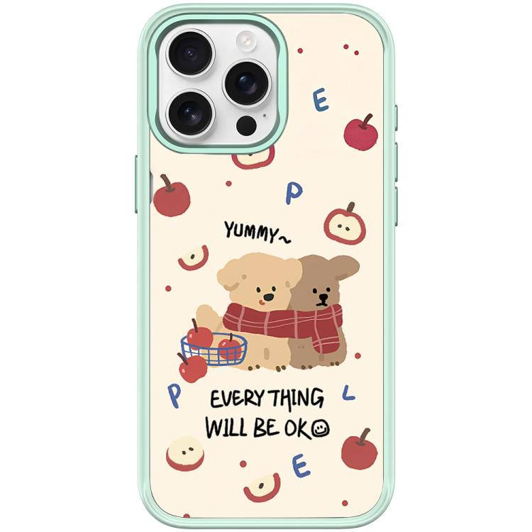 For iPhone 15 Pro Apple Dog Pattern Magnetic Phone Case