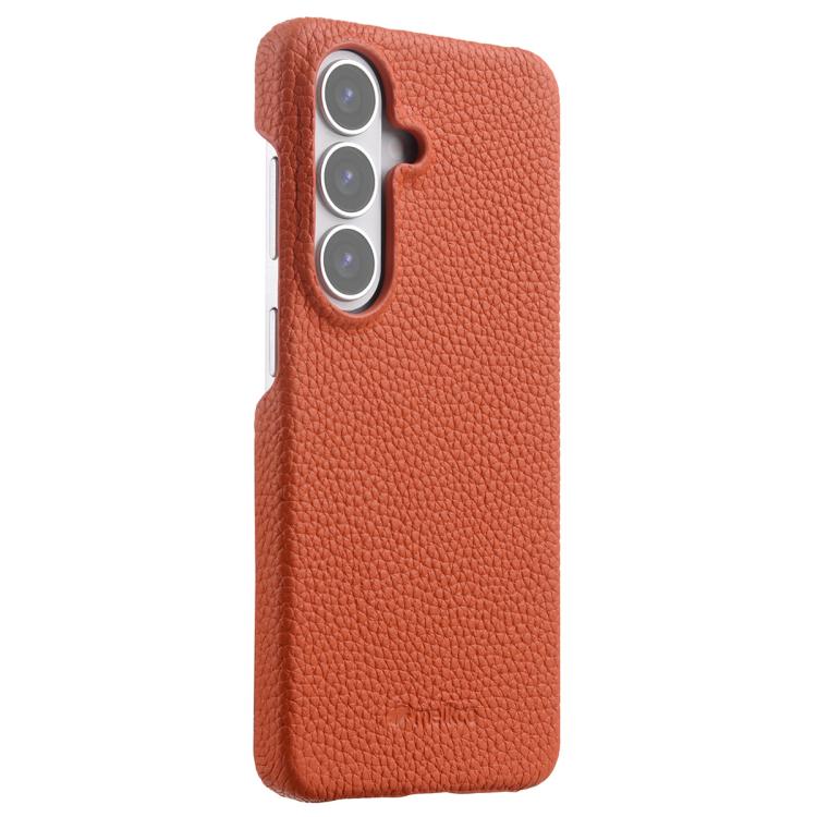 For Samsung Galaxy S26+ 5G melkco Litchi Texture Magnetic Half Coverage Genuine Leather Phone Case