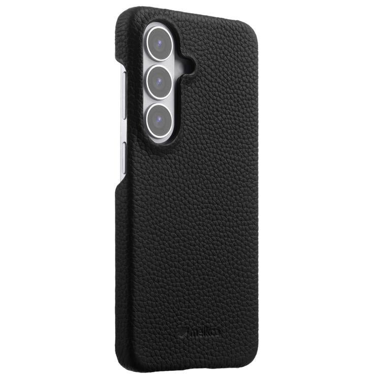 For Samsung Galaxy S26+ 5G melkco Litchi Texture Magnetic Half Coverage Genuine Leather Phone Case