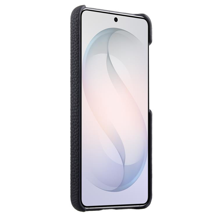 For Samsung Galaxy S26+ 5G melkco Litchi Texture Magnetic Half Coverage Genuine Leather Phone Case