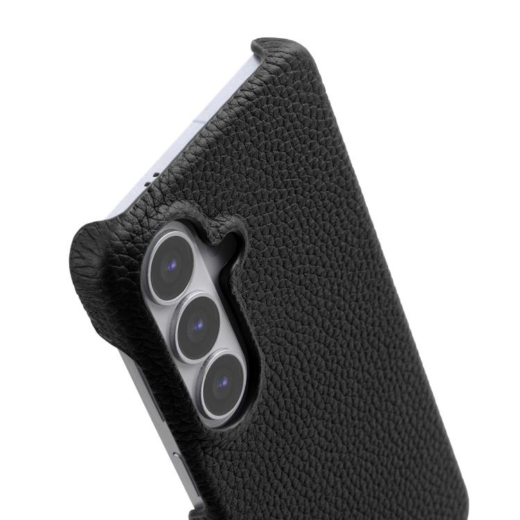 For Samsung Galaxy S26+ 5G melkco Litchi Texture Magnetic Half Coverage Genuine Leather Phone Case