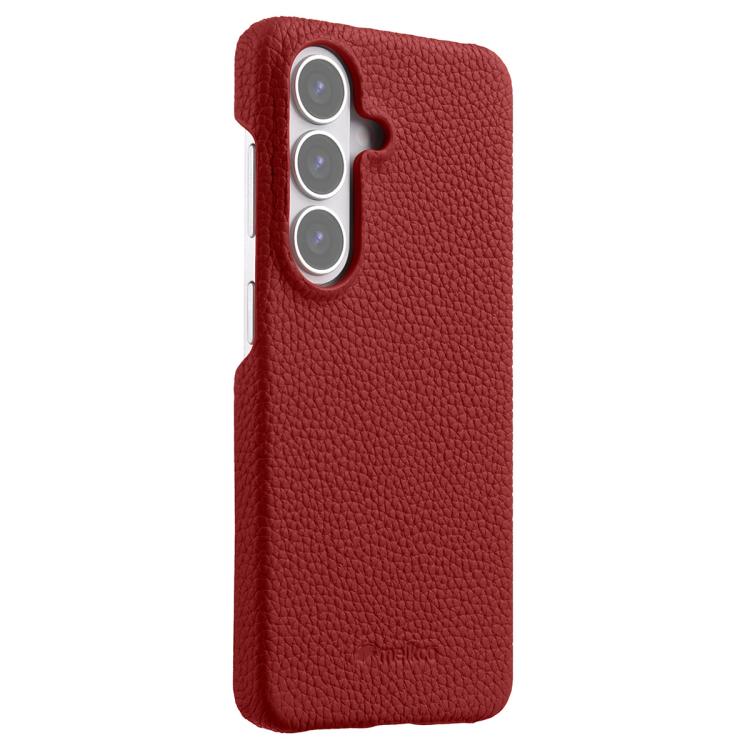 For Samsung Galaxy S26+ 5G melkco Litchi Texture Magnetic Half Coverage Genuine Leather Phone Case