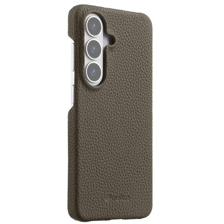 For Samsung Galaxy S26+ 5G melkco Litchi Texture Magnetic Half Coverage Genuine Leather Phone Case