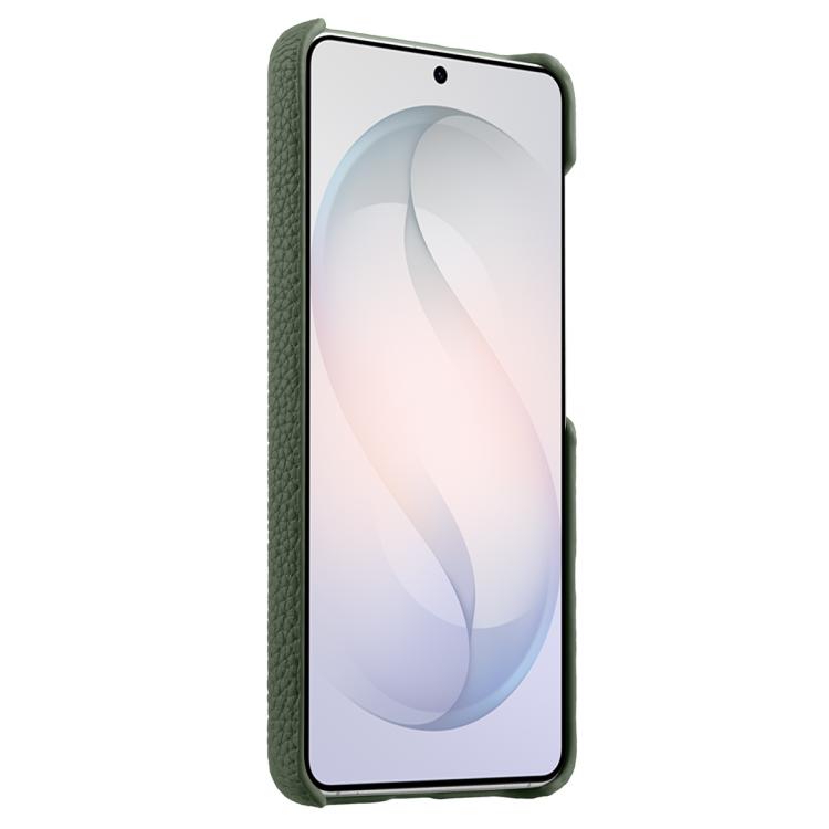 For Samsung Galaxy S26+ 5G melkco Litchi Texture Magnetic Half Coverage Genuine Leather Phone Case