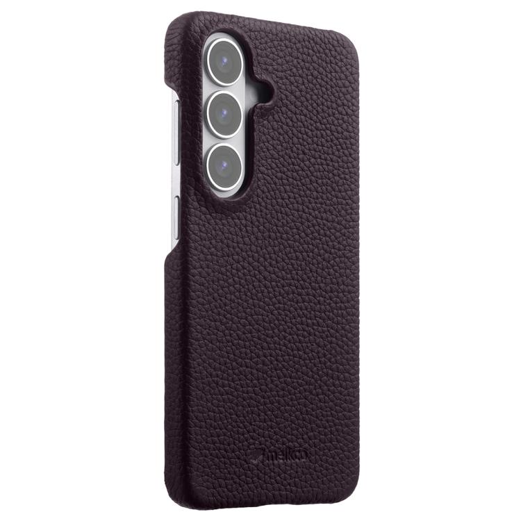 For Samsung Galaxy S26+ 5G melkco Litchi Texture Magnetic Half Coverage Genuine Leather Phone Case