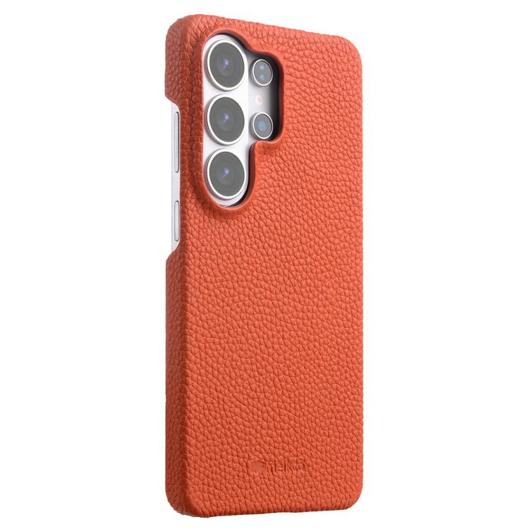 For Samsung Galaxy S26 Ultra 5G melkco Litchi Texture Magnetic Half Coverage Genuine Leather Phone Case