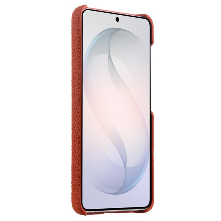 For Samsung Galaxy S26 Ultra 5G melkco Litchi Texture Magnetic Half Coverage Genuine Leather Phone Case
