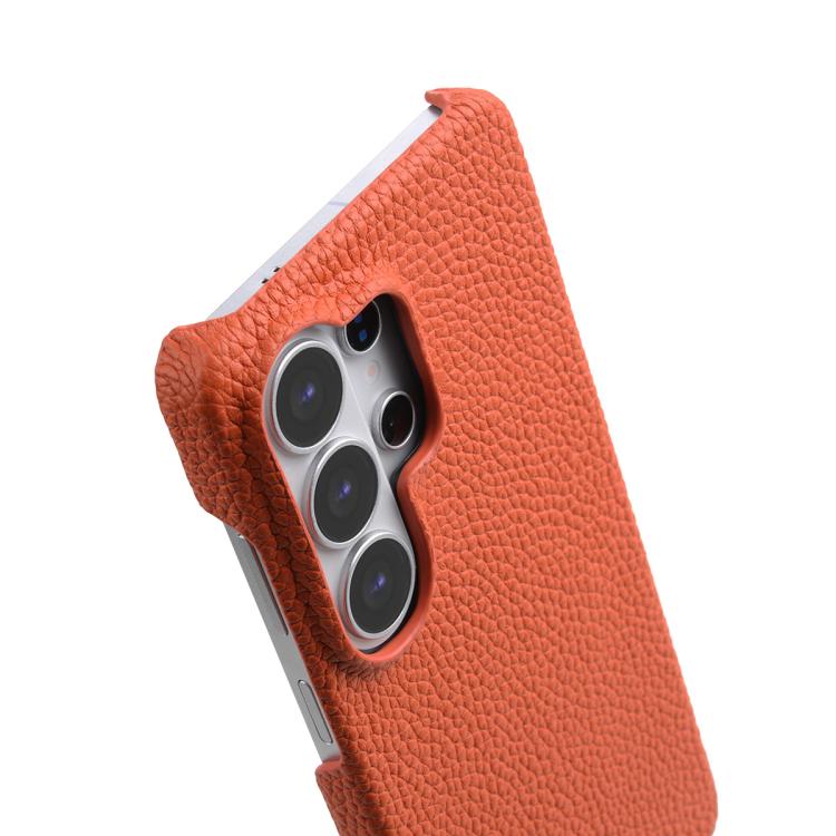 For Samsung Galaxy S26 Ultra 5G melkco Litchi Texture Magnetic Half Coverage Genuine Leather Phone Case