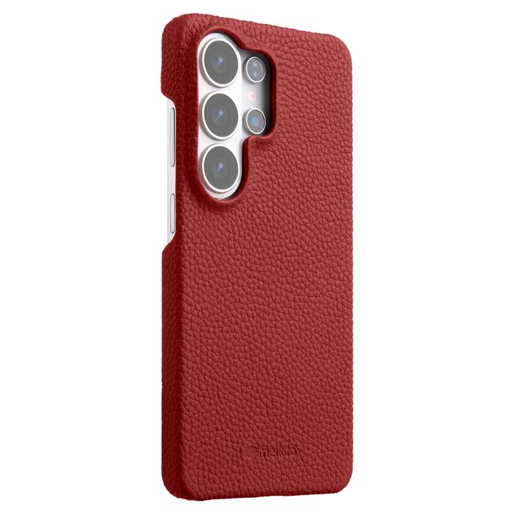 For Samsung Galaxy S26 Ultra 5G melkco Litchi Texture Magnetic Half Coverage Genuine Leather Phone Case