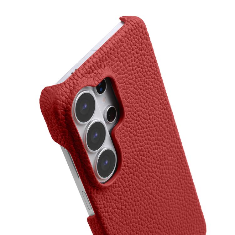 For Samsung Galaxy S26 Ultra 5G melkco Litchi Texture Magnetic Half Coverage Genuine Leather Phone Case