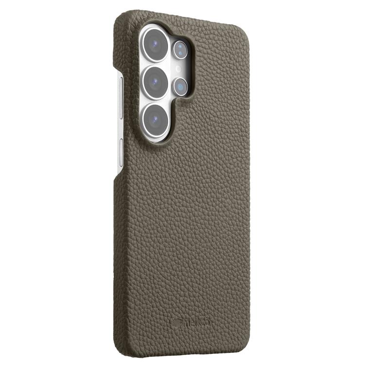For Samsung Galaxy S26 Ultra 5G melkco Litchi Texture Magnetic Half Coverage Genuine Leather Phone Case