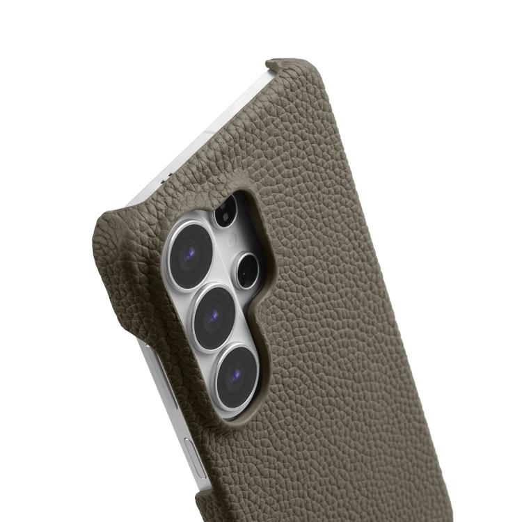 For Samsung Galaxy S26 Ultra 5G melkco Litchi Texture Magnetic Half Coverage Genuine Leather Phone Case