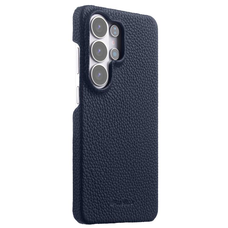 For Samsung Galaxy S26 Ultra 5G melkco Litchi Texture Magnetic Half Coverage Genuine Leather Phone Case