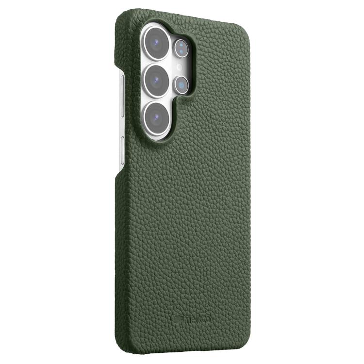 For Samsung Galaxy S26 Ultra 5G melkco Litchi Texture Magnetic Half Coverage Genuine Leather Phone Case