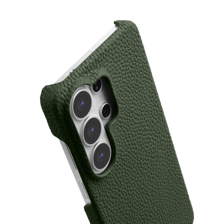 For Samsung Galaxy S26 Ultra 5G melkco Litchi Texture Magnetic Half Coverage Genuine Leather Phone Case