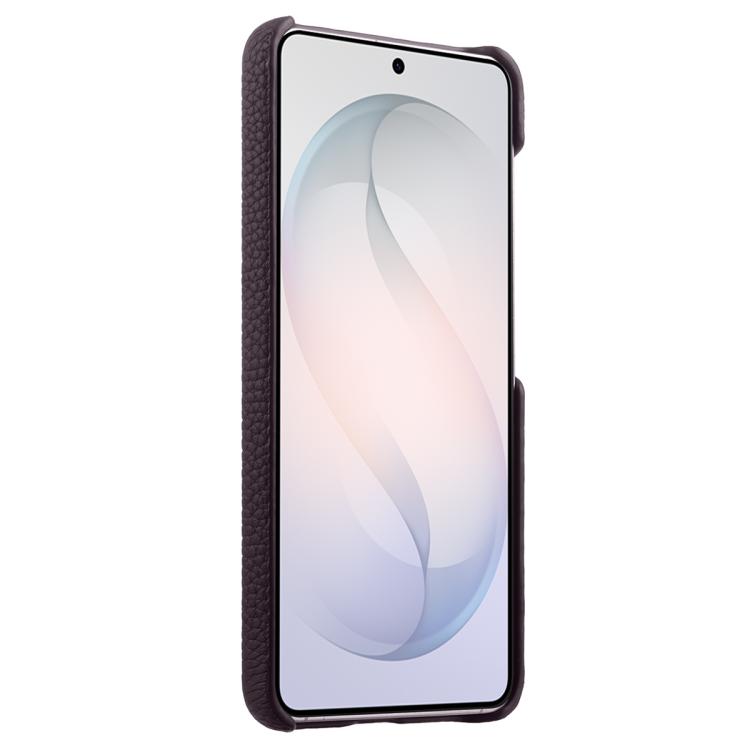 For Samsung Galaxy S26 Ultra 5G melkco Litchi Texture Magnetic Half Coverage Genuine Leather Phone Case