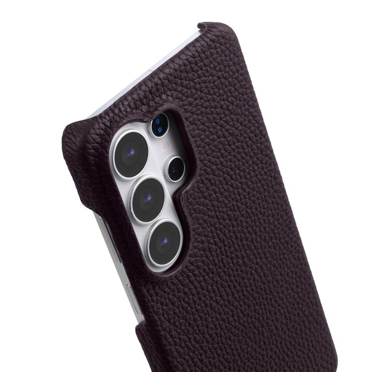 For Samsung Galaxy S26 Ultra 5G melkco Litchi Texture Magnetic Half Coverage Genuine Leather Phone Case