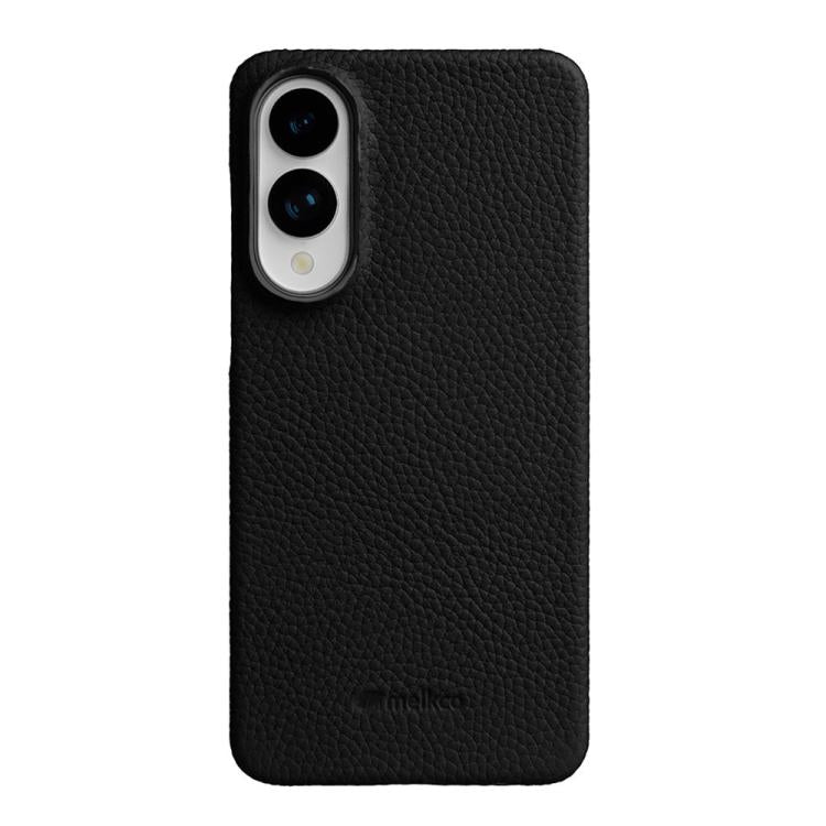 For Samsung Galaxy S25 Edge 5G melkco Litchi Texture Magnetic Half Coverage Genuine Leather Phone Case