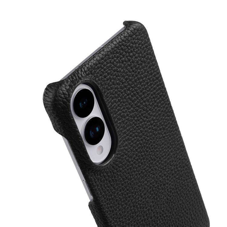 For Samsung Galaxy S25 Edge 5G melkco Litchi Texture Magnetic Half Coverage Genuine Leather Phone Case