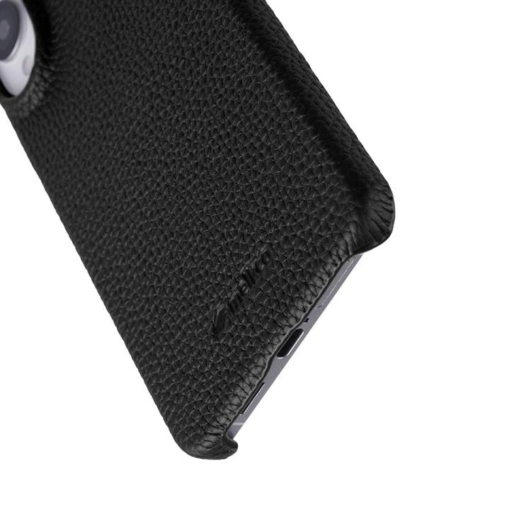 For Samsung Galaxy S25 Edge 5G melkco Litchi Texture Magnetic Half Coverage Genuine Leather Phone Case